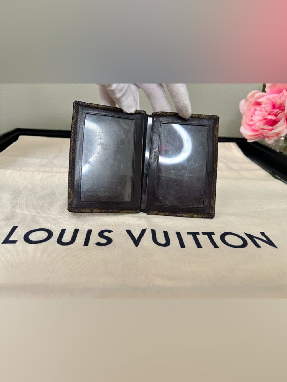 Louis Vuitton Brown and Gold ID or Card Holder Insert - Picture 3 of 4